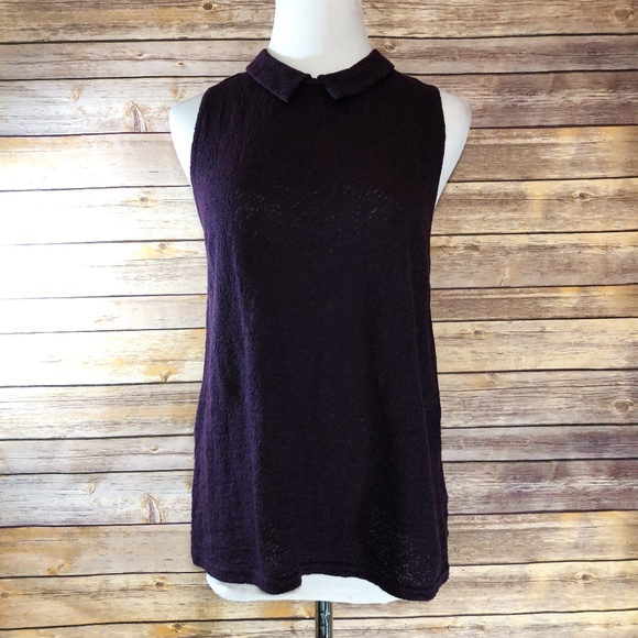 Topshop Purple Lace Peter Pan Collar Tank Top - Picture 1 of 8